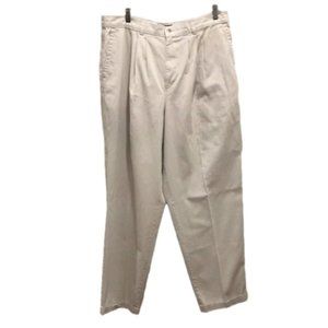 Roundtree & Yorke Men Sz 36x32 Pleated Cuffed Dress Pant 100% Cotton